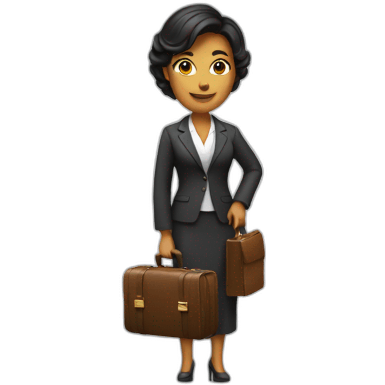 female lawyer with suitcase emoji