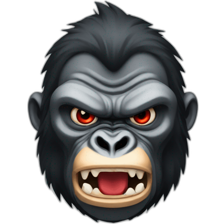 Angry Gorilla Red Mean face emoji