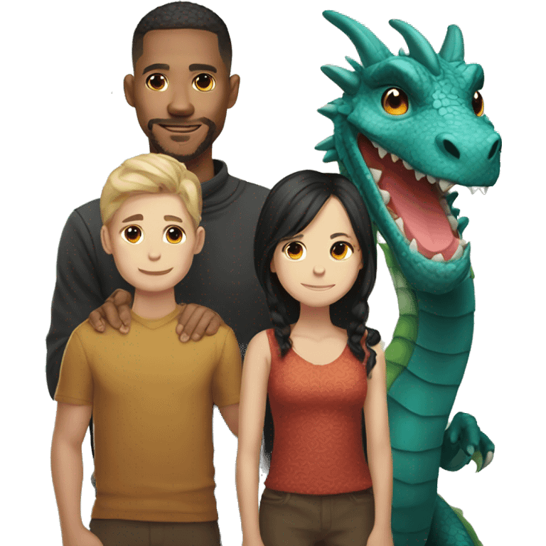 dragon cute family portrait emoji