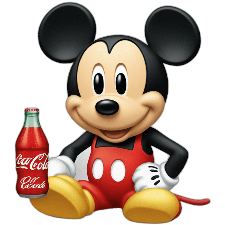 mickey buvant du cocacola emoji