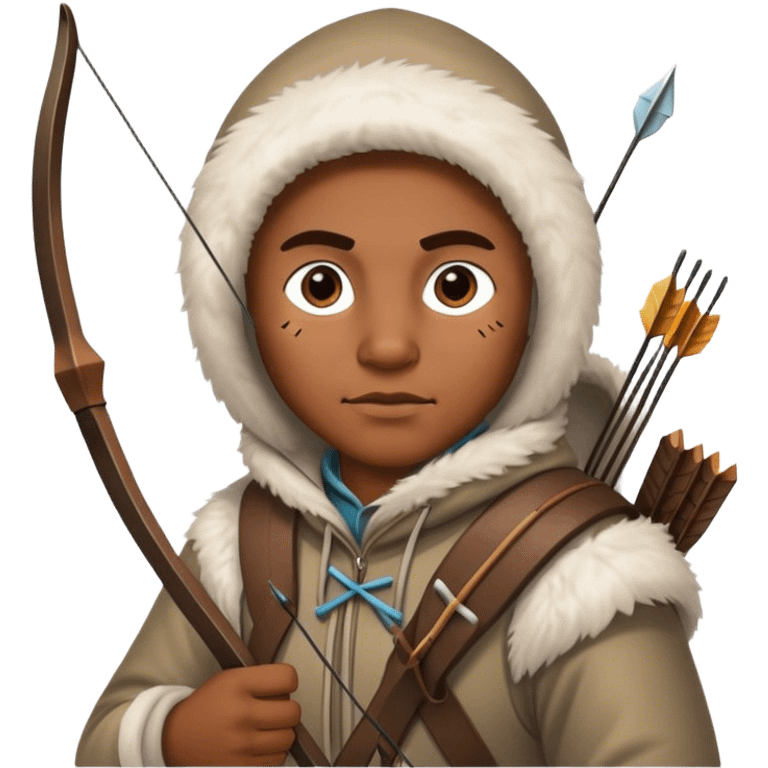 Eskimo hunter holding bow and arrow emoji