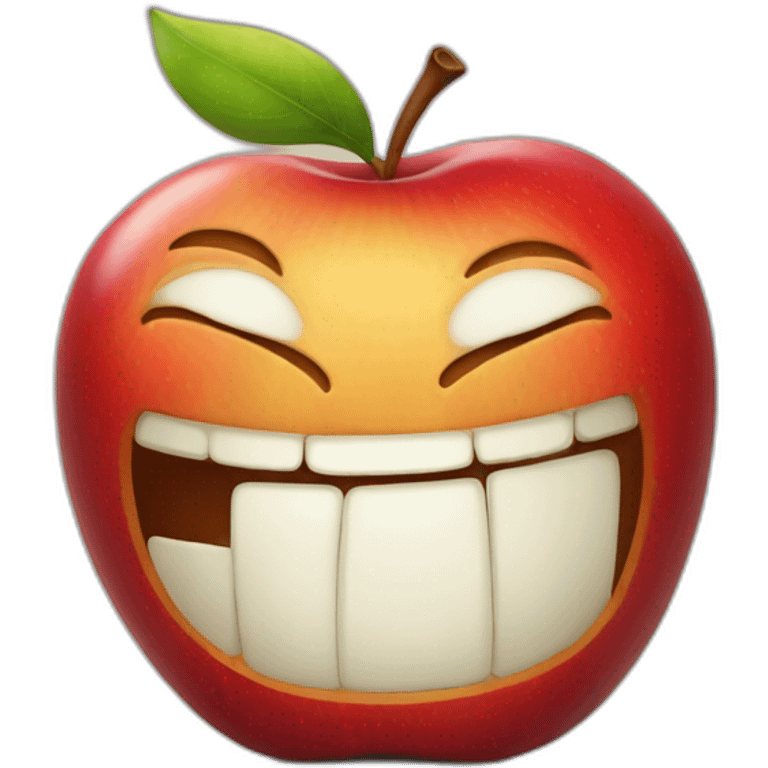 funny apple emoji