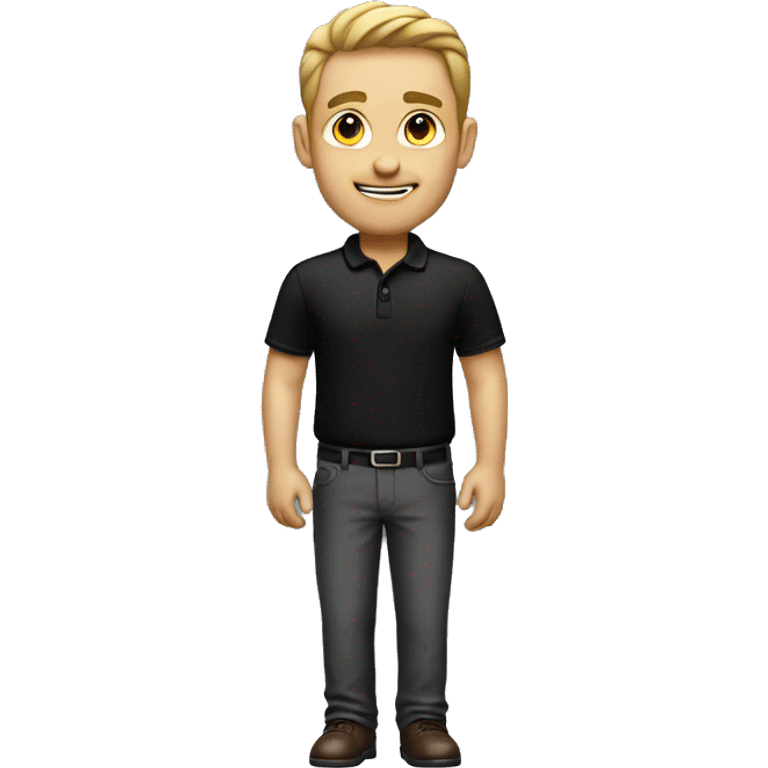 sales guy with black polo shirt emoji