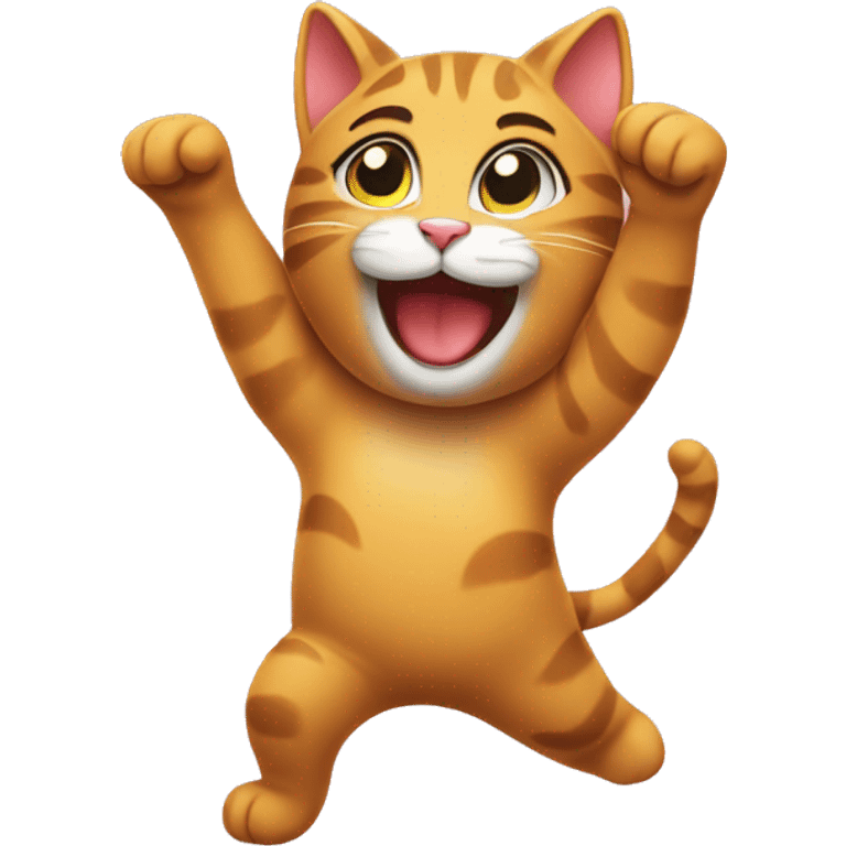 heart Cute happy cat dancing emoji