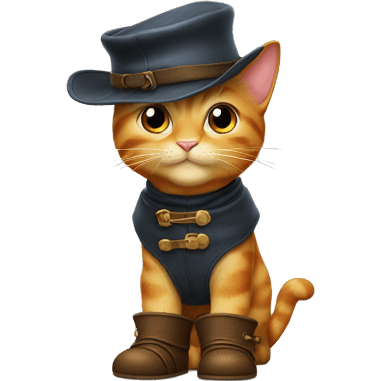 Puss in Boots wearing cap and boots emoji