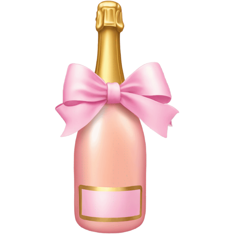 Pink champagne with gold bow emoji