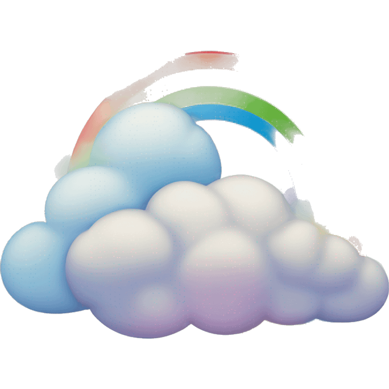 beautiful detailed rainbow with clouds emoji