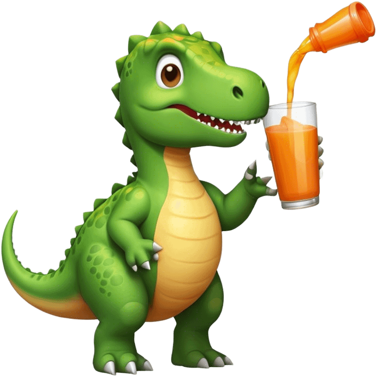 dinosauro che beve un succo emoji