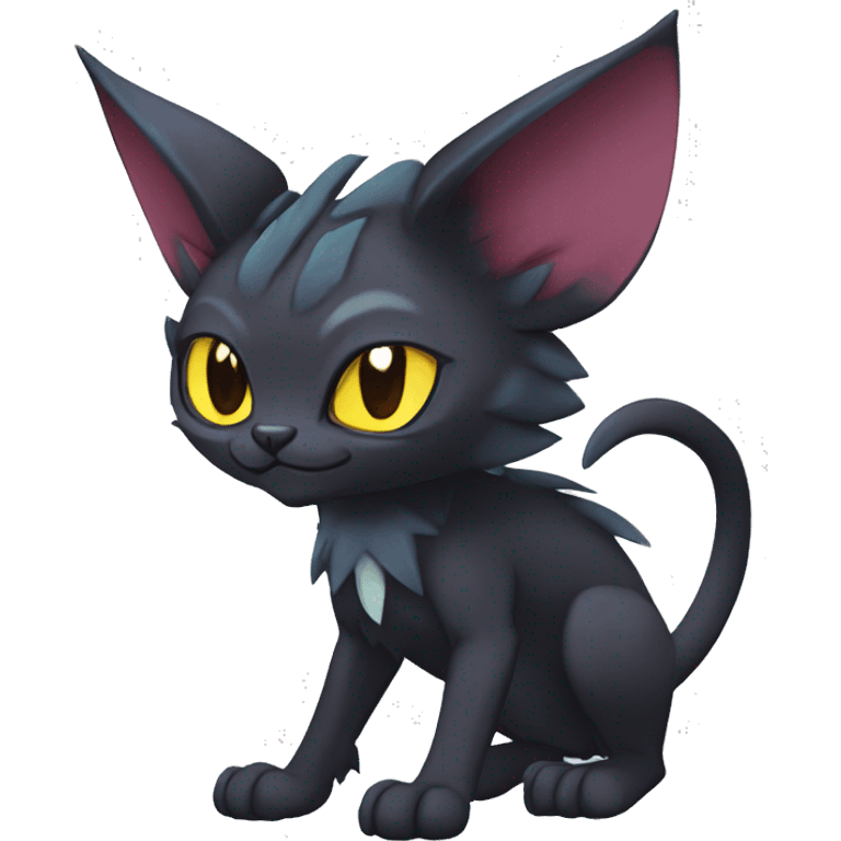 Black edgy Noivern-Litten-Sphynx-Lykoi-Caracal-cat-Fakemon full-body emoji