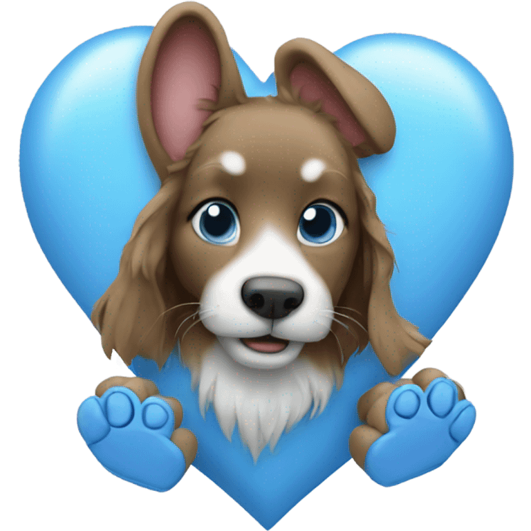 blue heart with paws emoji