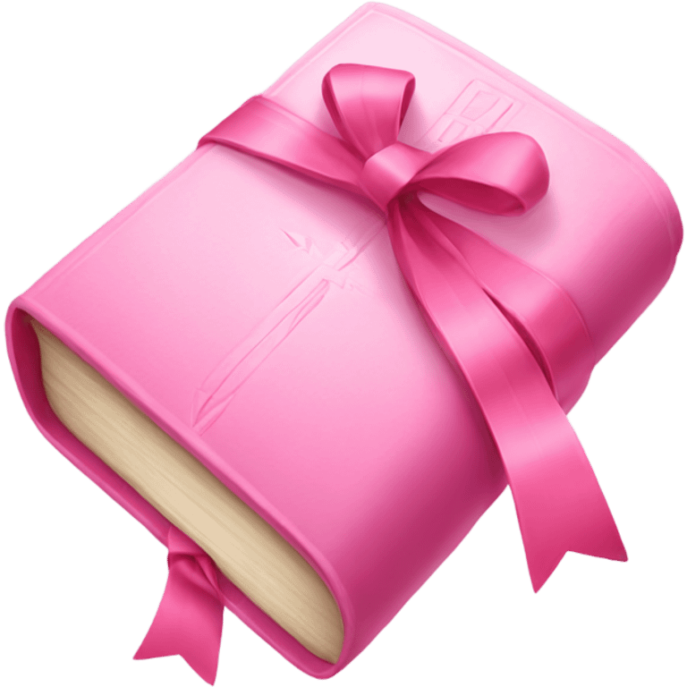 Cute pink Bible with bow emoji