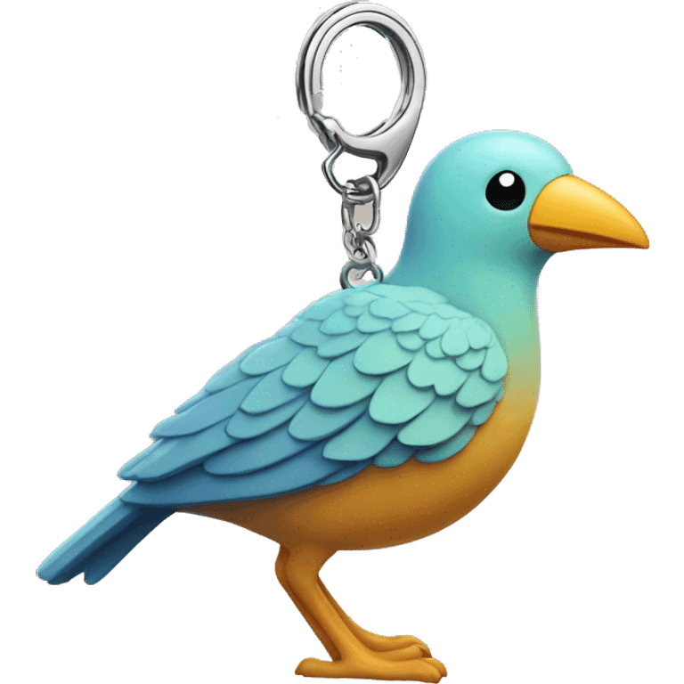 an expensive keychain with a cute bird imprint on it  emoji