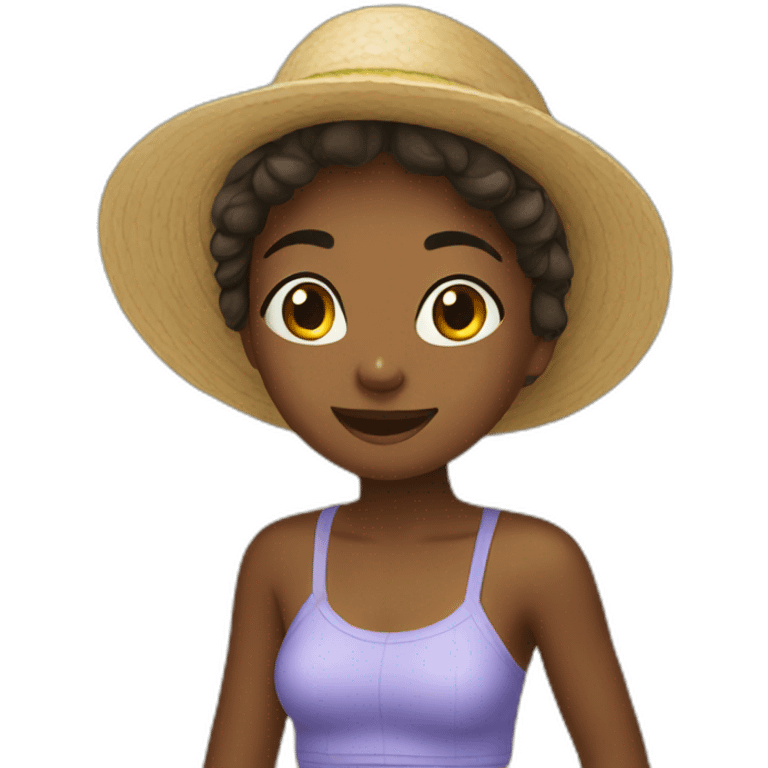 Girl at beach  emoji