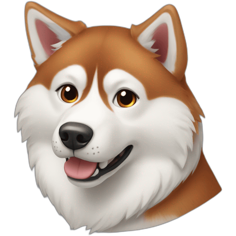 Red siberian husky emoji