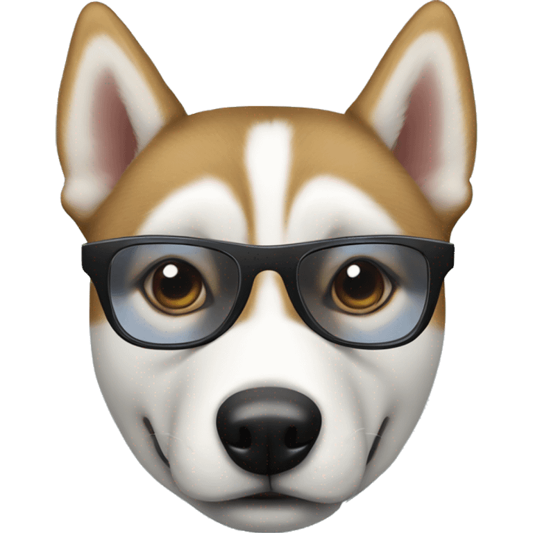 Un perro de raza husky con gafas  emoji