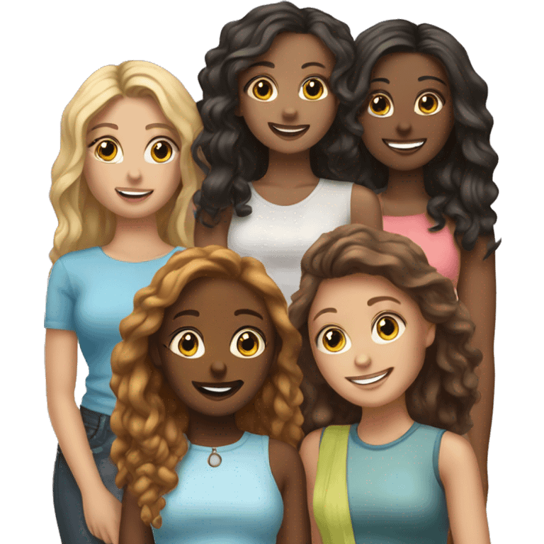 5 girls friends  emoji