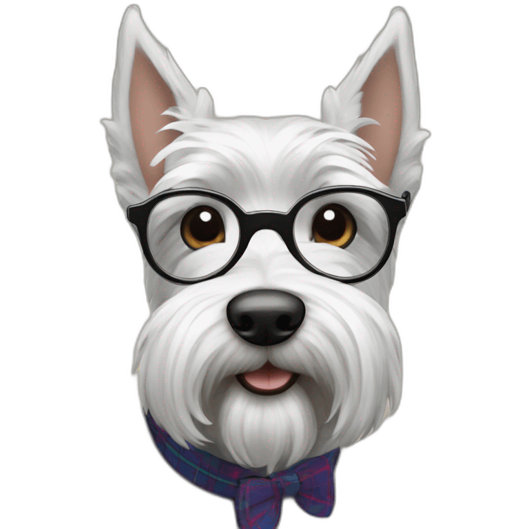 Scottish terrier with glasses emoji