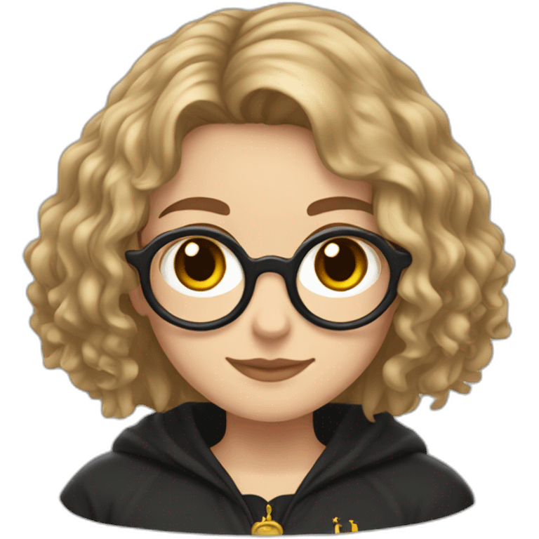 girl with blond brown hair, dreesed up as harry potter emoji