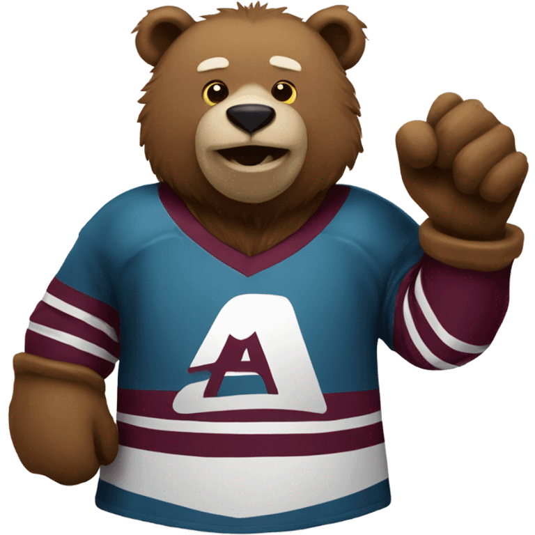 Bear playing hockey maroon jersey emoji