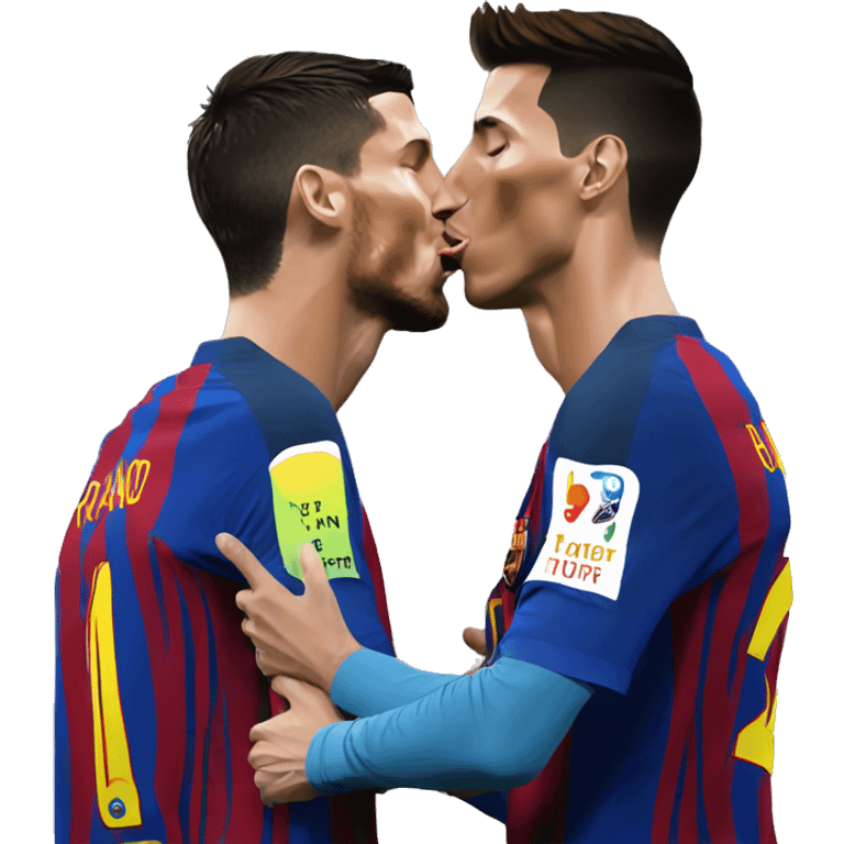 Cristiano Ronaldo kiss Messi emoji