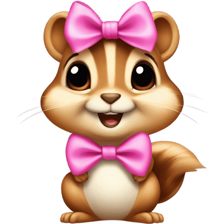 Chipmunk with pink bow emoji