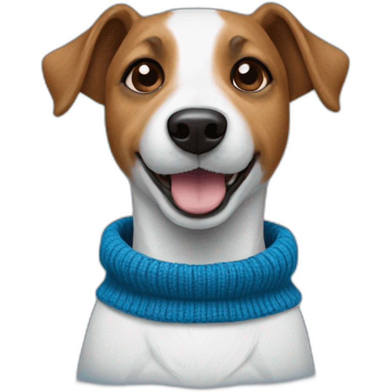 Jack Russell dog with blue sweater emoji