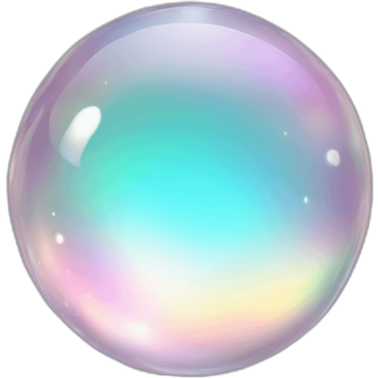 Sparkly glossy Pastel white iridescent glass crystal orb emoji