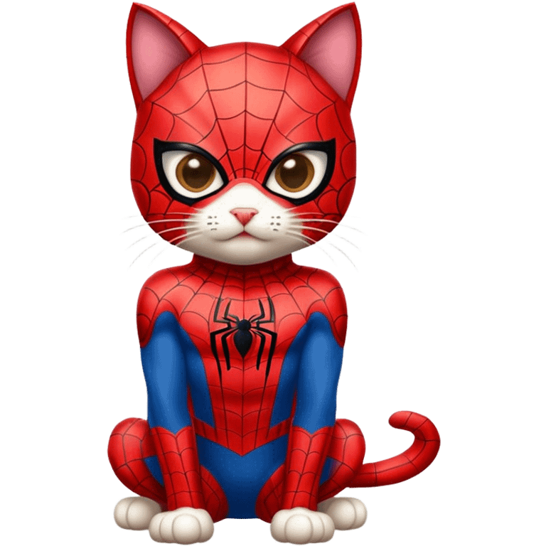 Cat wearing spiderman costume emoji