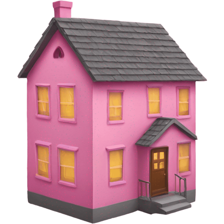 pink house with hearts emoji