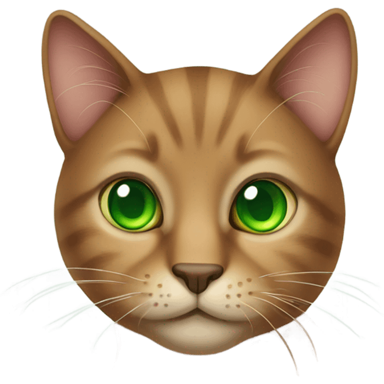 brown Cat with green eye  emoji