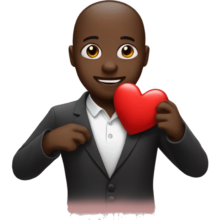 Black emoji holding a heart emoji