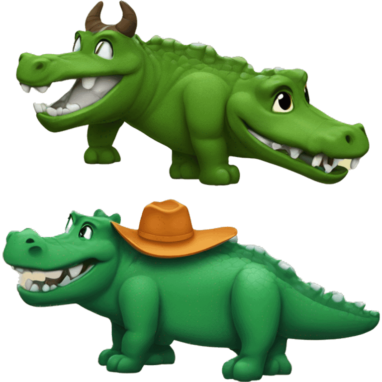 gator and longhorn  emoji