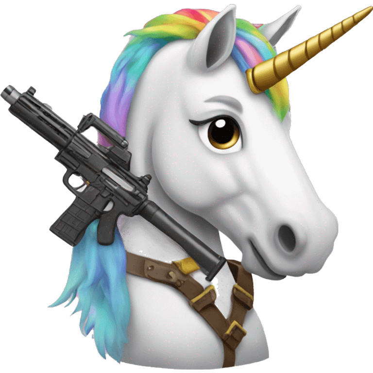 Unicorn with a gun in the hand emoji