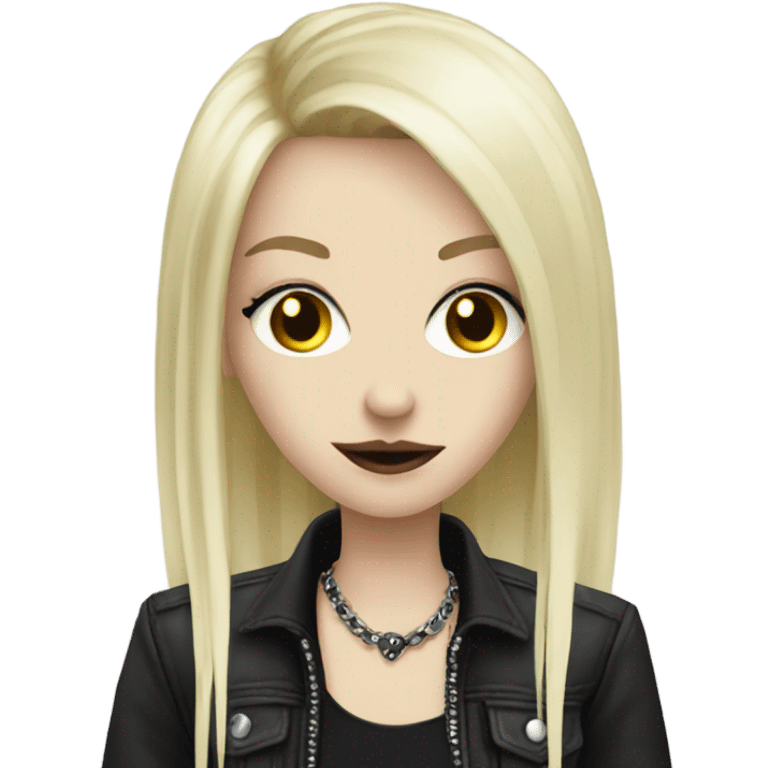 Blonde goth girl rock on with hand emoji