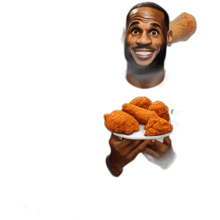 Lebron James eating fried chicken emoji