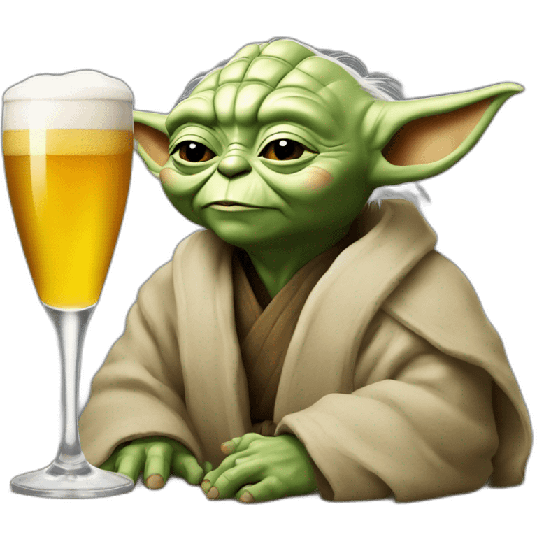 Maître Yoda qui dort avec un chat et une bière une bière emoji