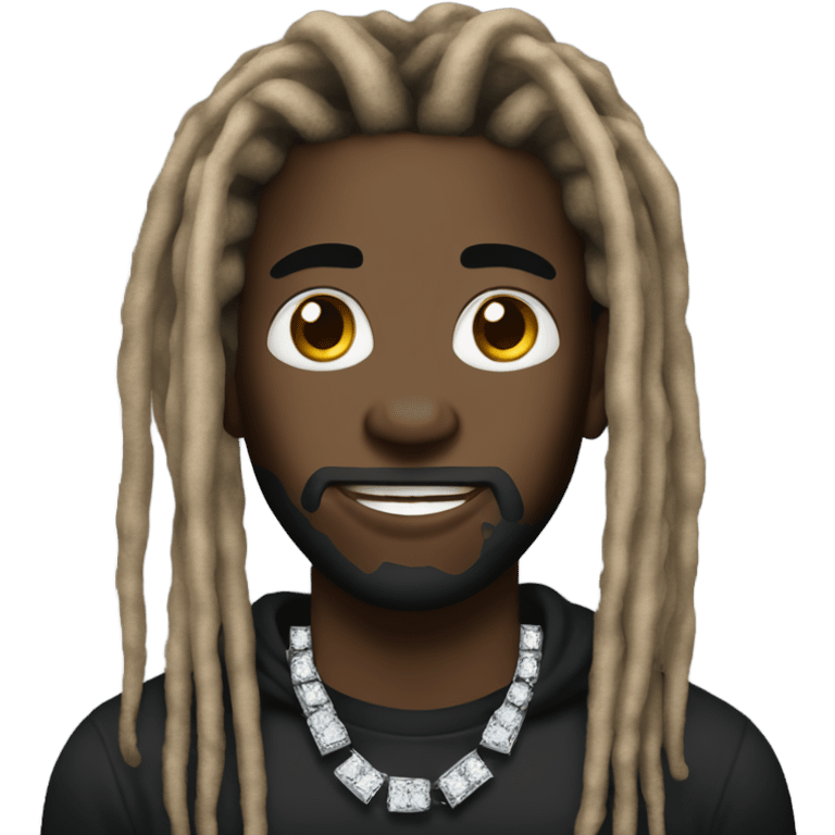 make a black male with dreads and a diamond grillz and a diamond chain emoji