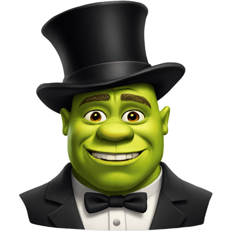 Shrek with a top hat  emoji