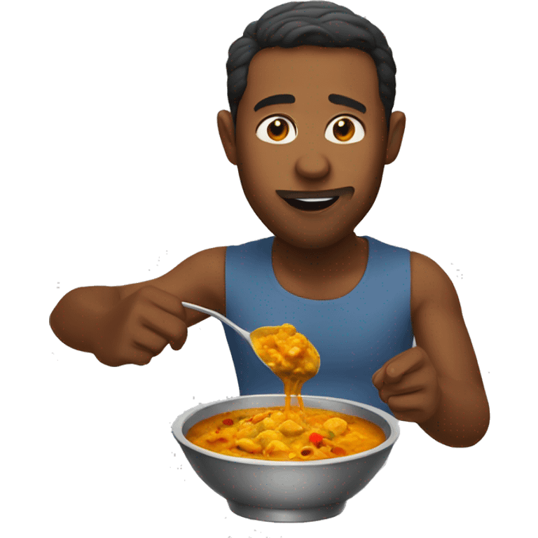 man eating curry emoji