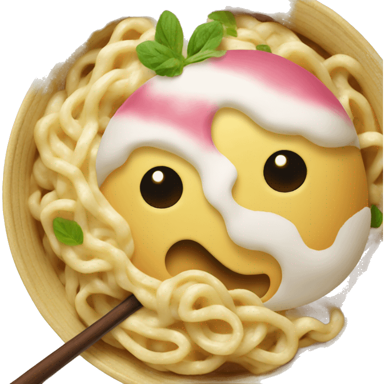 Ramen with icecream emoji