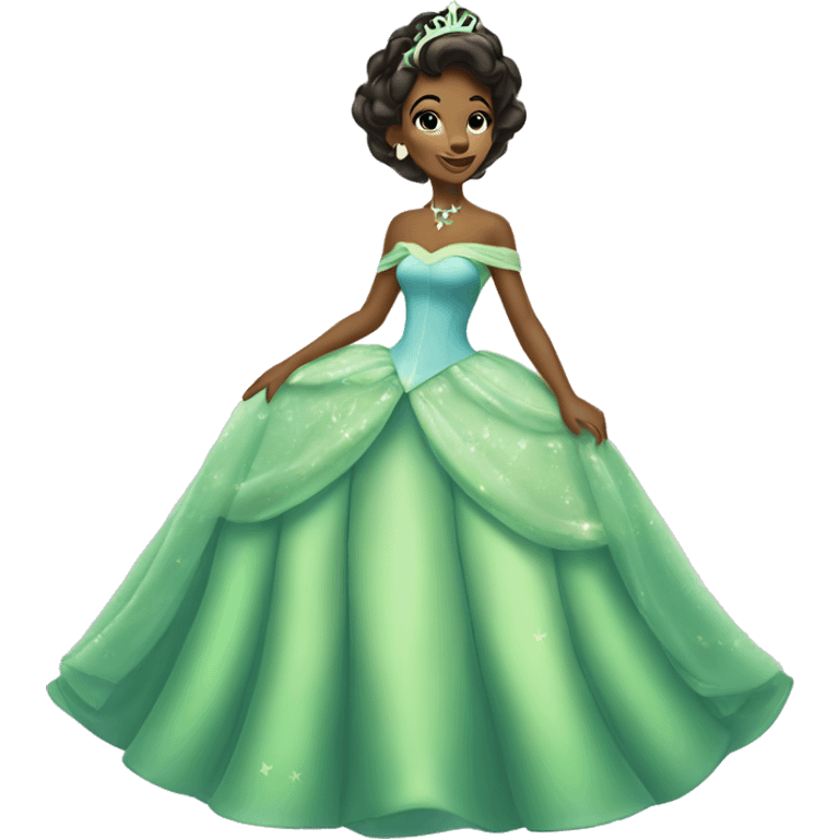 Princess Tiana Blue ballgown emoji