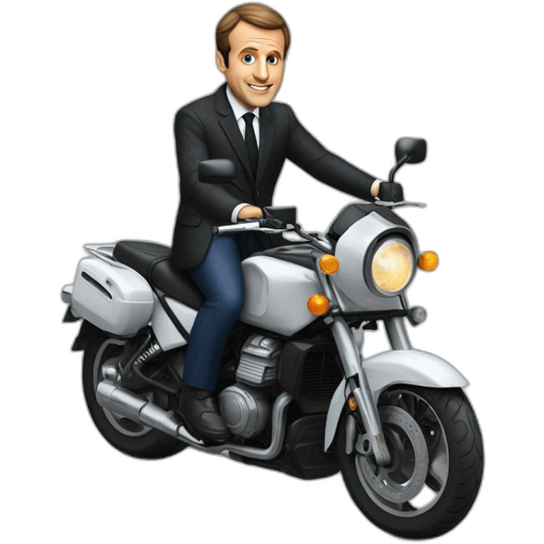 emanuel macron sur une moto emoji