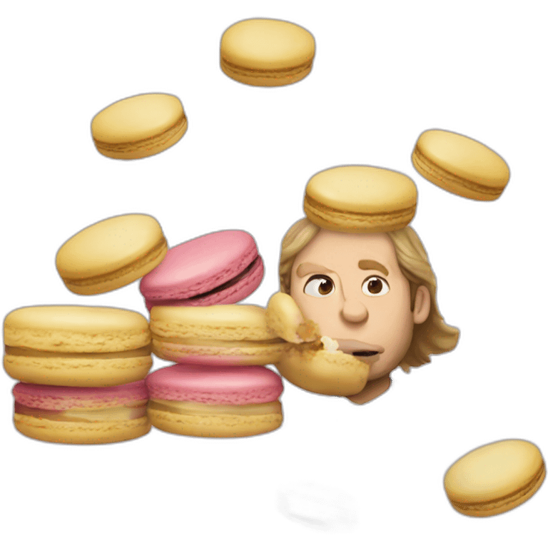 Macron qui mange un macaron emoji