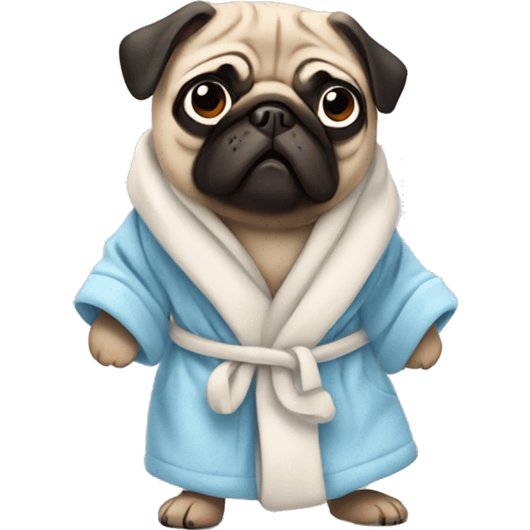 pug wearing a dressing gown emoji