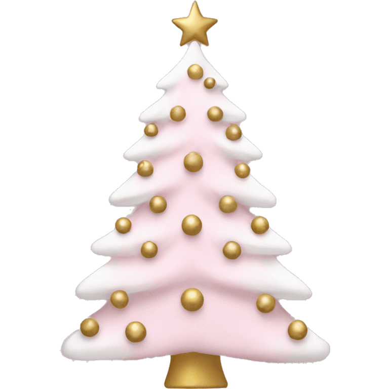 Pink white and gold Christmas tree emoji