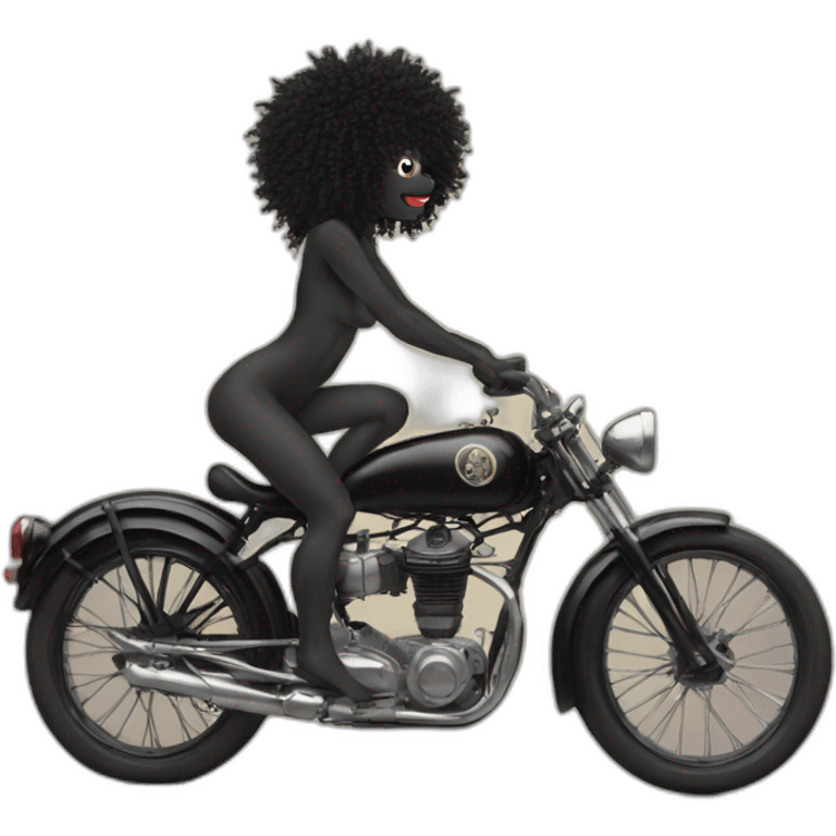 Female Naturist gollywog on a horse emoji