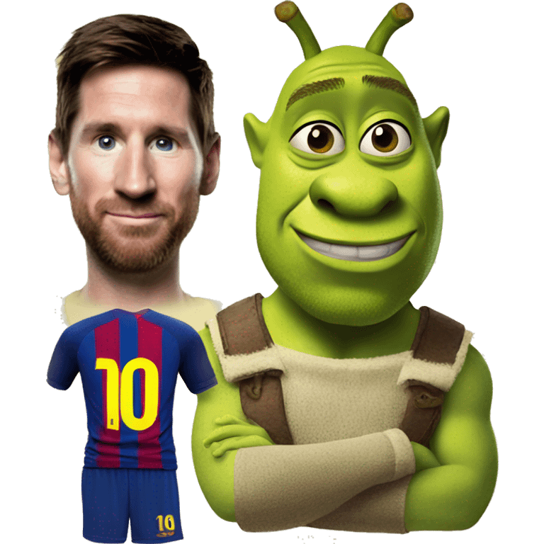 Messi with shrek emoji