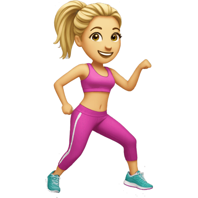 Zumba dancing white girl emoji