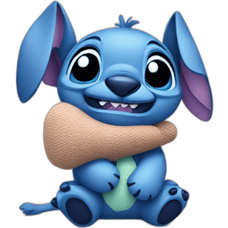 Stitch avec sa peluche emoji