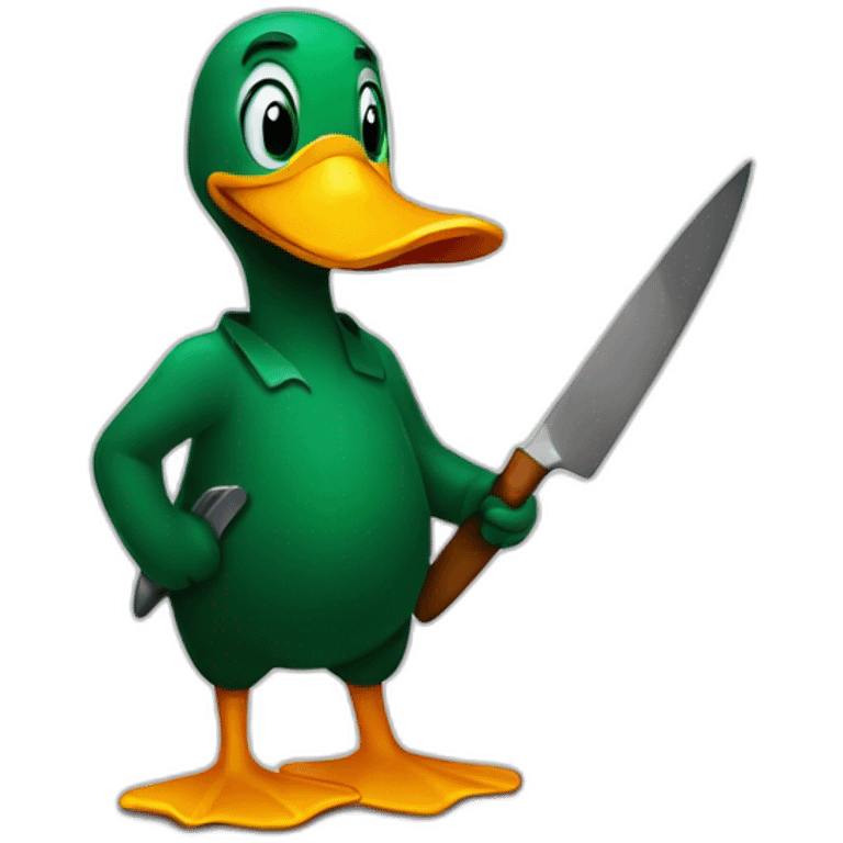 A duck with a knife emoji